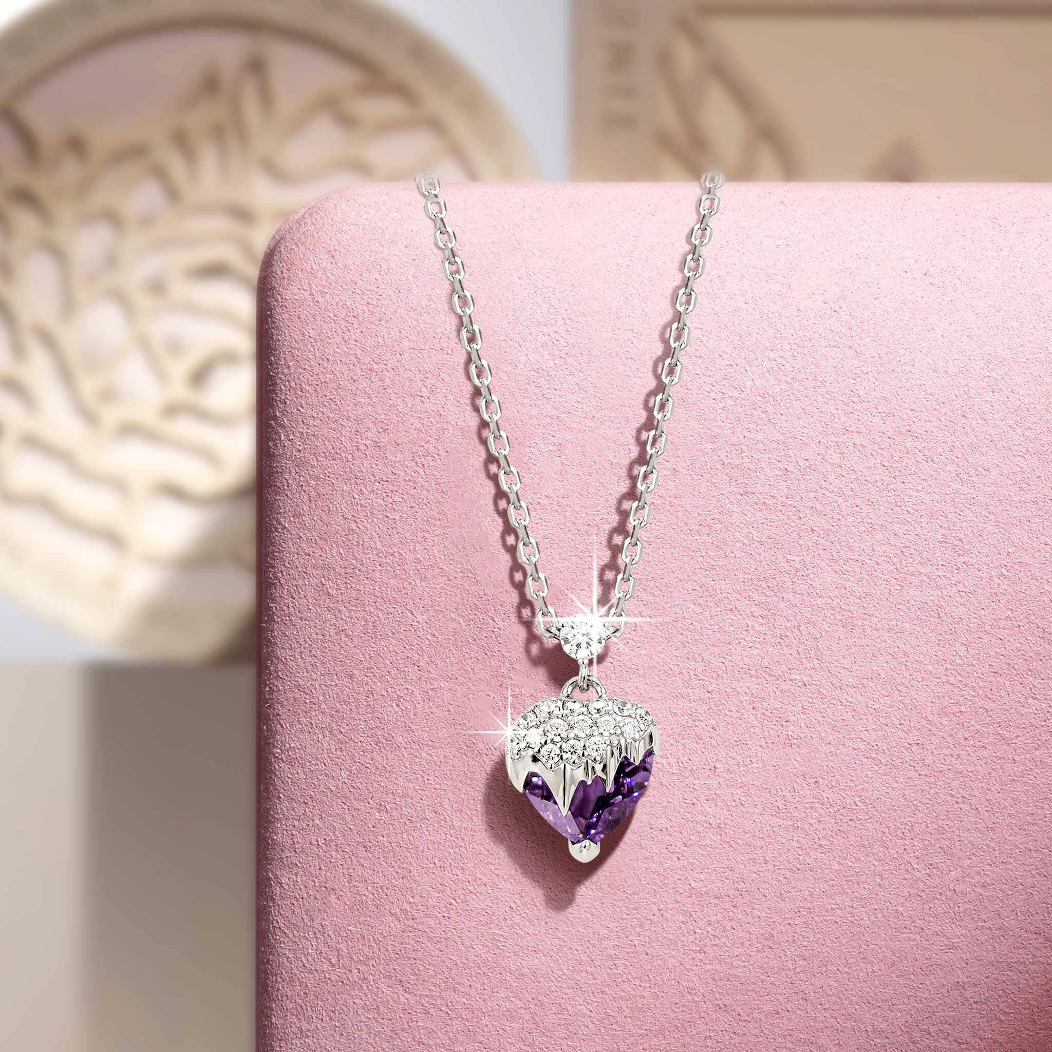 アメジスト紫水晶 2月 誕生石 レディースシルバーネックレス|AWNL JAPAN | 人気可愛い 天然石 アクセサリー